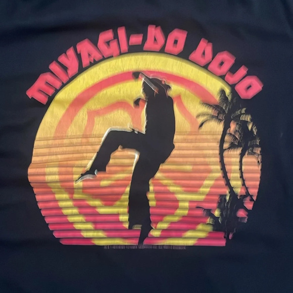 Men’s XL miyagi-do dojo cobra kai karate kid black short sleeve tee t shirt - Picture 2 of 6